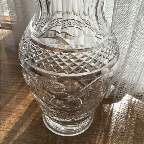 VINTAGE WATERFORD CRYSTAL VASE LARGE HOURGLASS PRE 1990 GREAT GIFT!